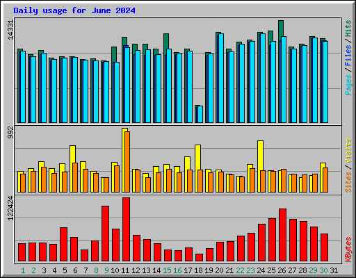 Daily usage for June 2024