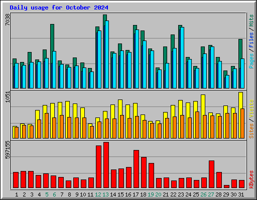 Daily usage for October 2024