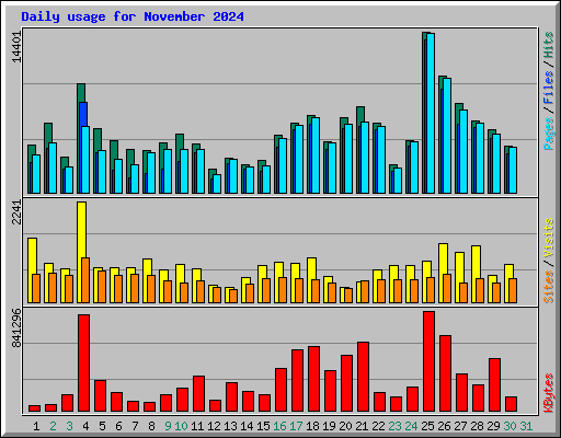 Daily usage for November 2024