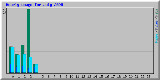 Hourly usage for July 2025